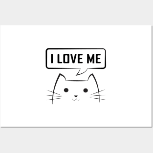 Motivation cat I love me Posters and Art